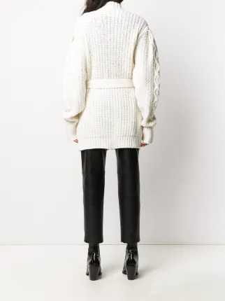 belted cable knit cardigan展示图