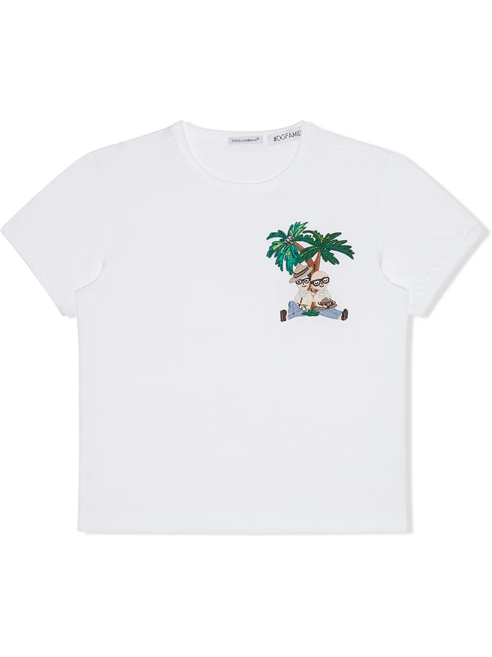 

Dolce & Gabbana Kids playera con motivo de palmera - Blanco