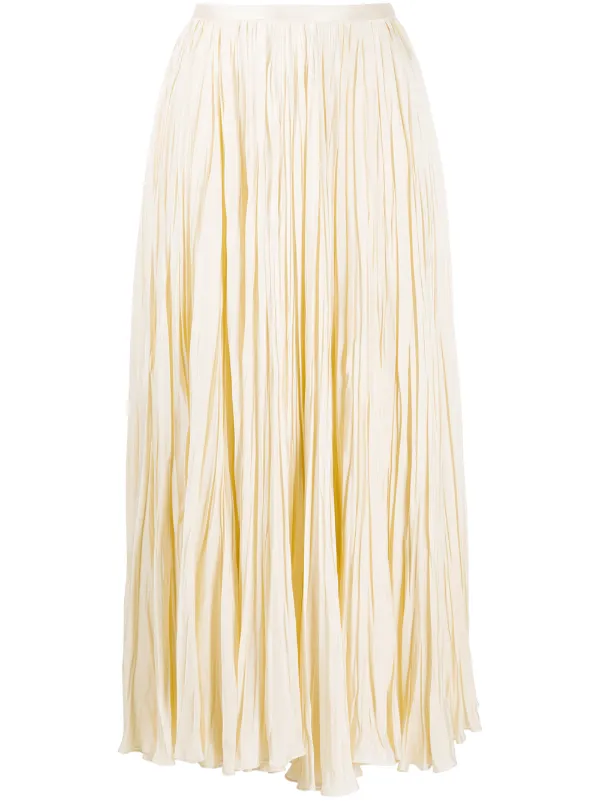 Jil Sander satin pleated midi-skirt for 
