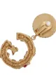 Dolce & Gabbana logo-plaque drop clip-on earrings