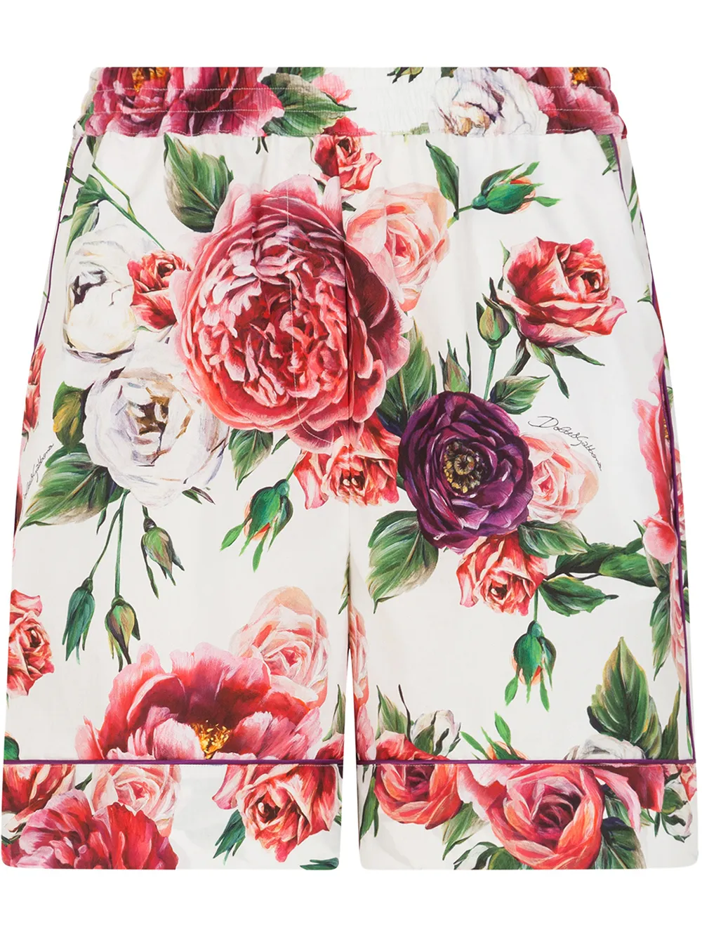 Image 2 of Dolce & Gabbana three-piece peony-print pajama set