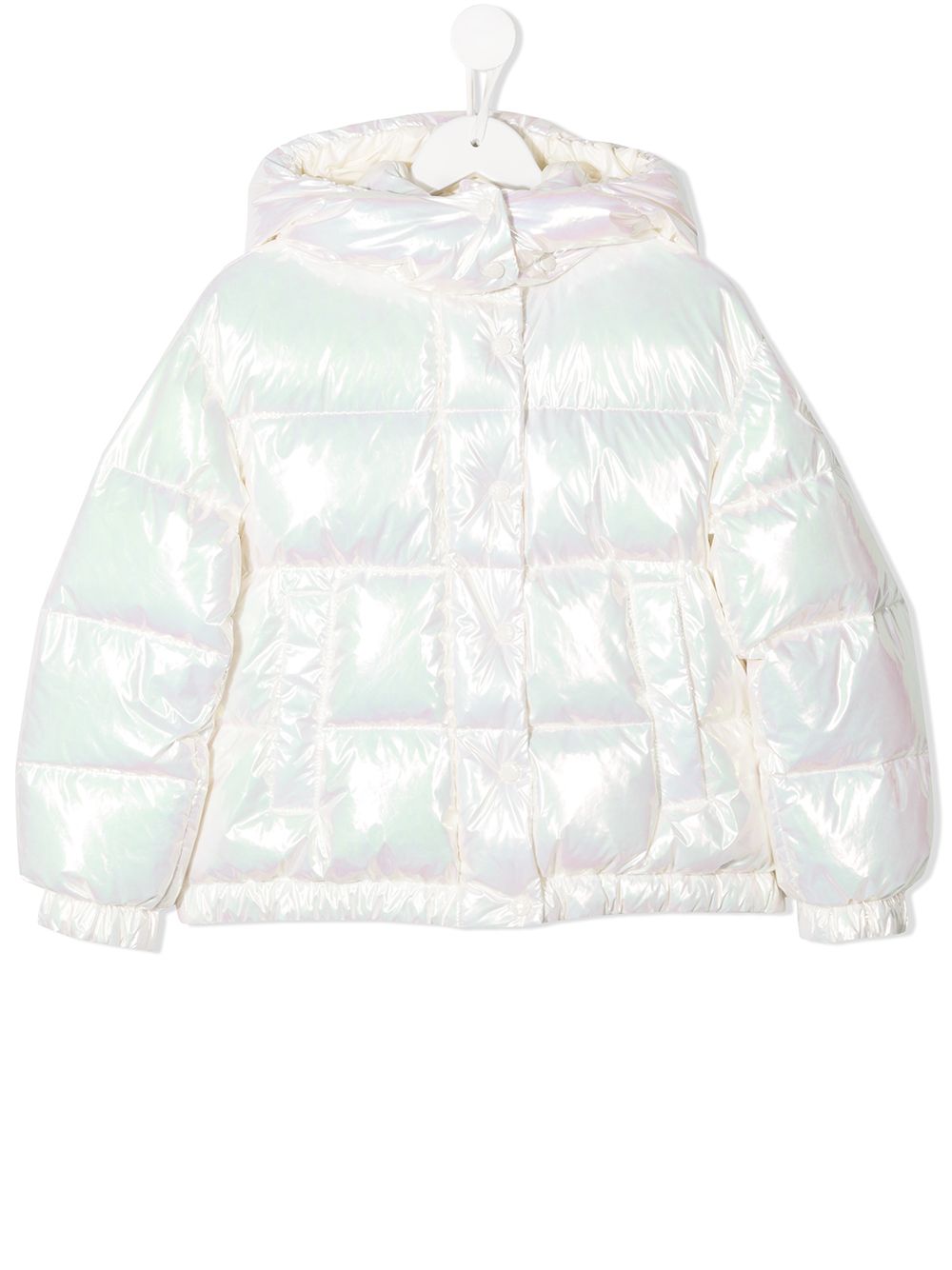 фото Moncler kids пуховик с эффектом металлик