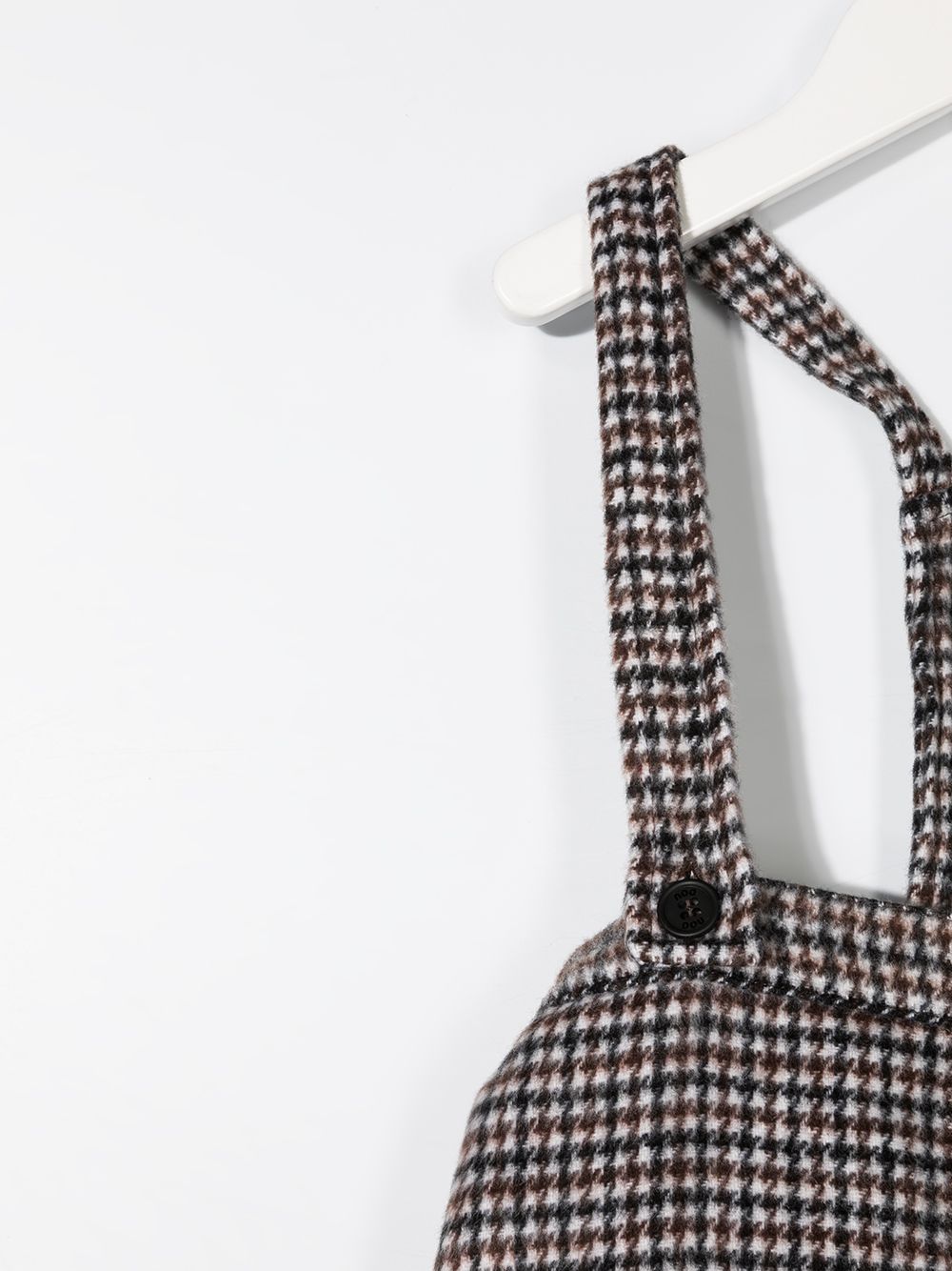 Shop Douuod Houndstooth Dungarees In Braun