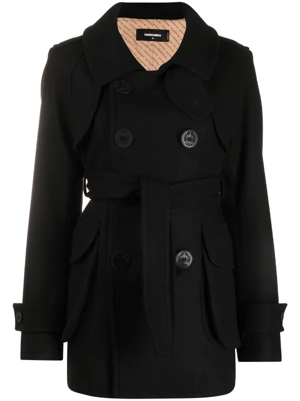 long black double breasted coat womens