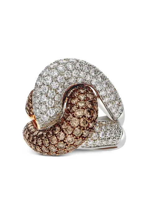 LEO PIZZO anillo Abbraccio en oro rosa y blanco de 18kt con diamantes