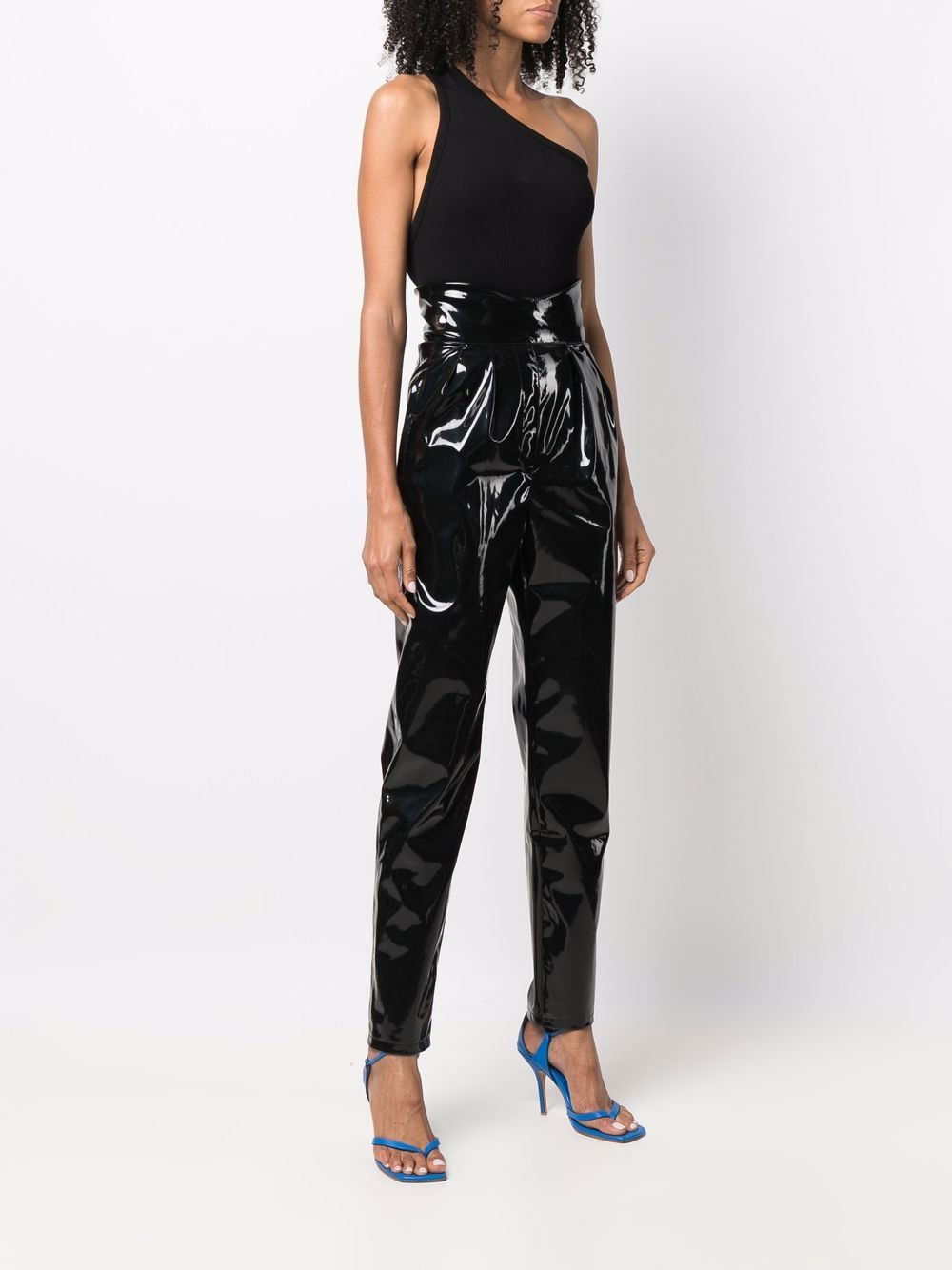 Philipp Plein high-waisted long latex trousers Women