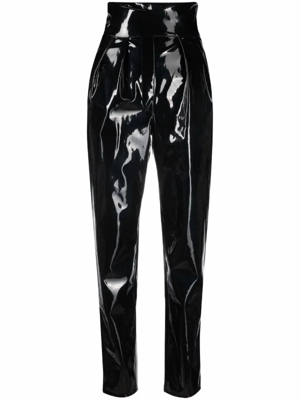 Philipp Plein high-waisted Long Latex Trousers - Farfetch