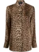 Image 1 of Philipp Plein leopard-print logo silk shirt
