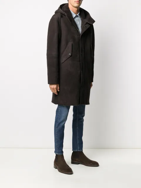 closed shearling parka