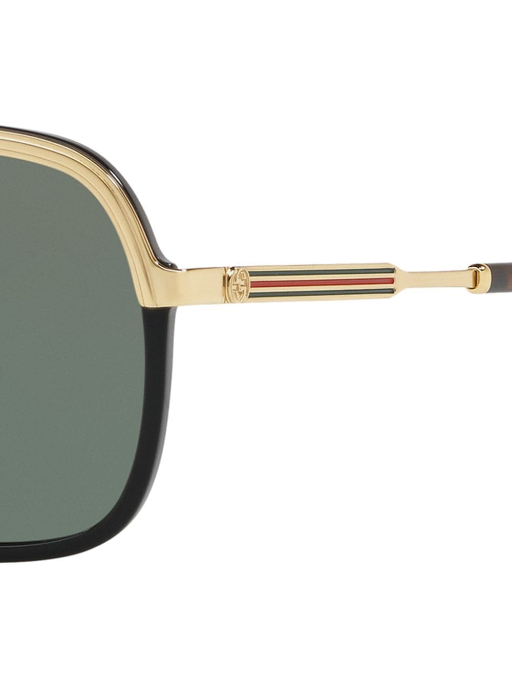 Shop Gucci Web Detail Navigator-frame Sunglasses In Green