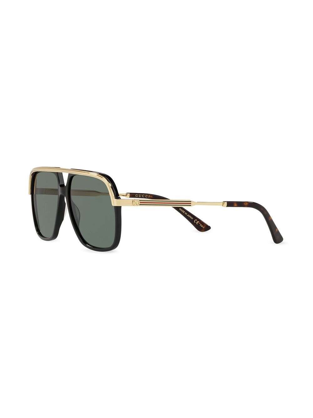 Shop Gucci Pilot-frame Sunglasses In Green