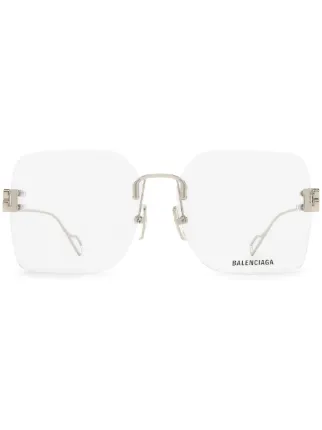 【関税込み】Balenciaga シルバー リムレス メガネ BALENCIAGA リムレスメガネ vintageメガネ 眼鏡 バレンシアガ