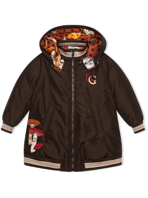 Dolce & Gabbana Kids جاكيت بهودي وتطريز شعار الماركة