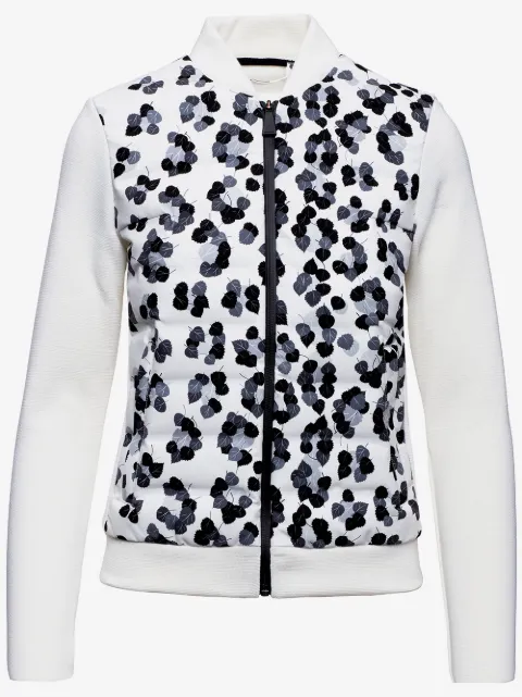 Aztech Mountain Dale of Aspen panelled leopard-print knitted jacket