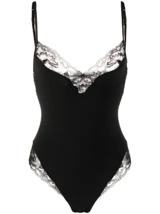 La Perla Lace Trim Bodysuit Farfetch