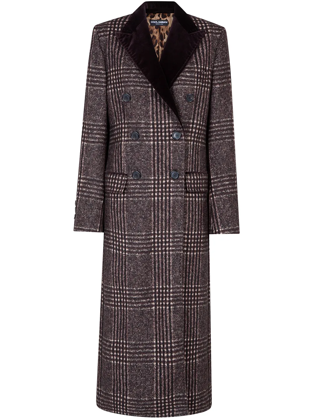 DOLCE & GABBANA DOUBLE-BREASTED CHECKED COAT