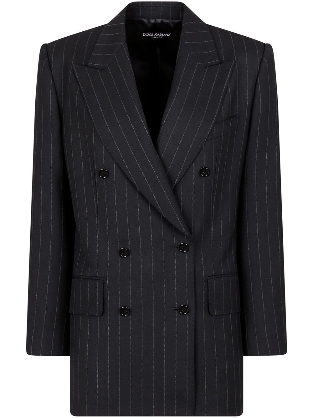 Dolce & Gabbana Pinstripe Double-breasted Jacket In Black