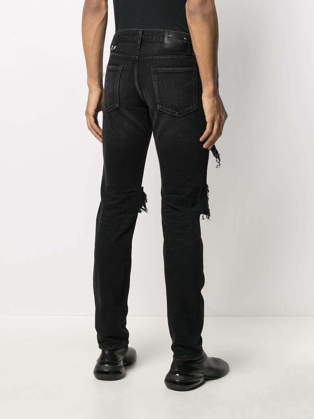 Shop Takahiromiyashita The Soloist Ripped Slim-fit Jeans In Black