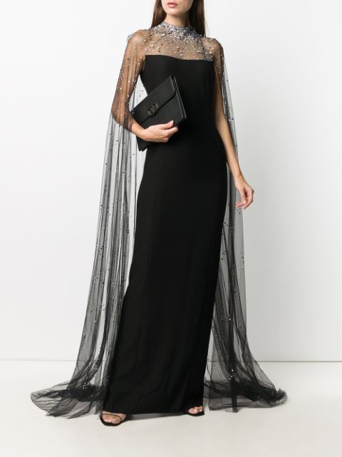 straight gown with cape