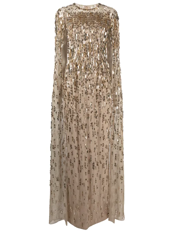 jenny packham gold sequin dress