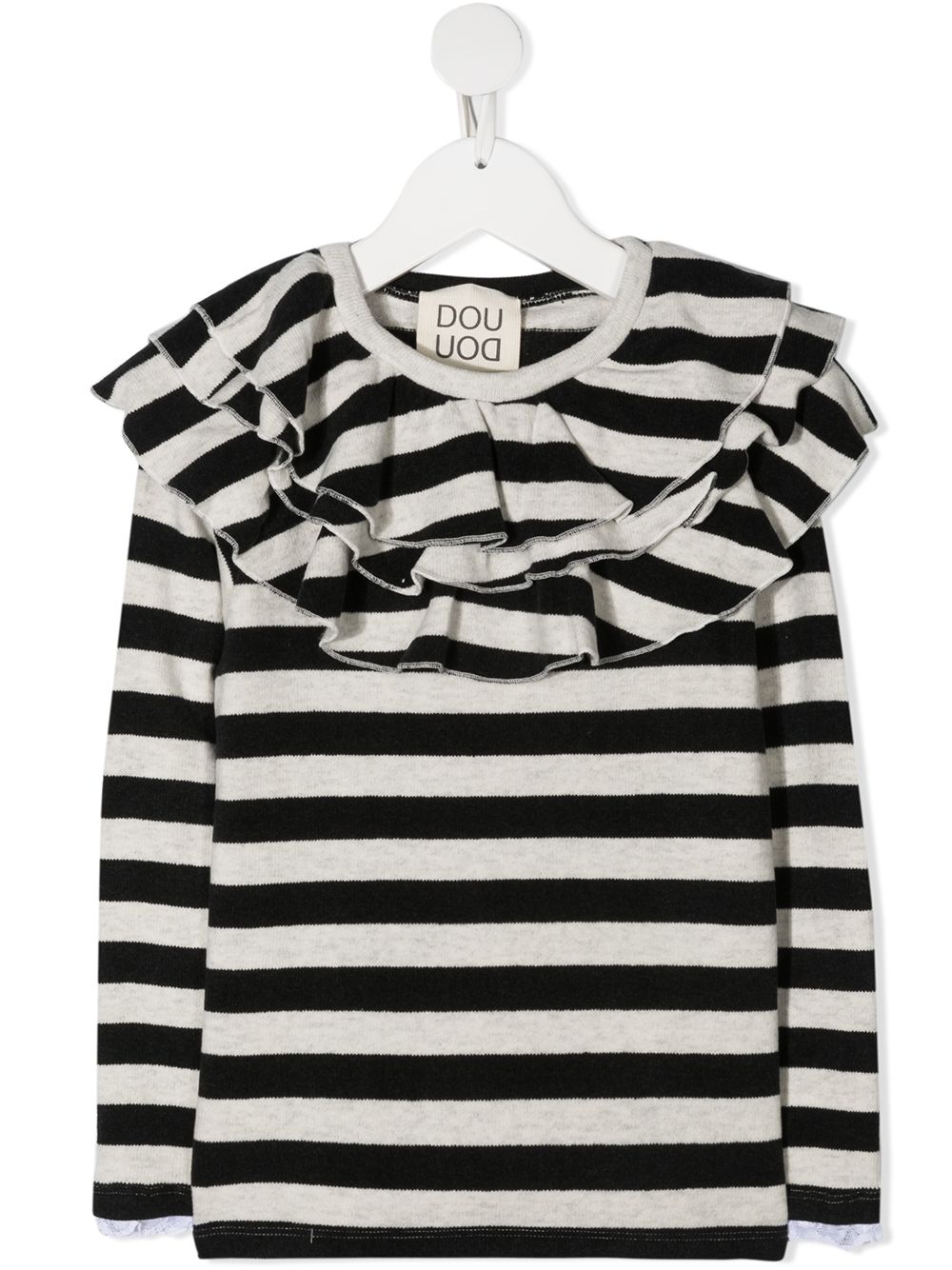 фото Douuod kids stripe ruffle blouse