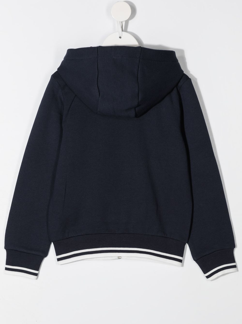 Shop Fay Logo Print Zip-up Hoodie In Blue