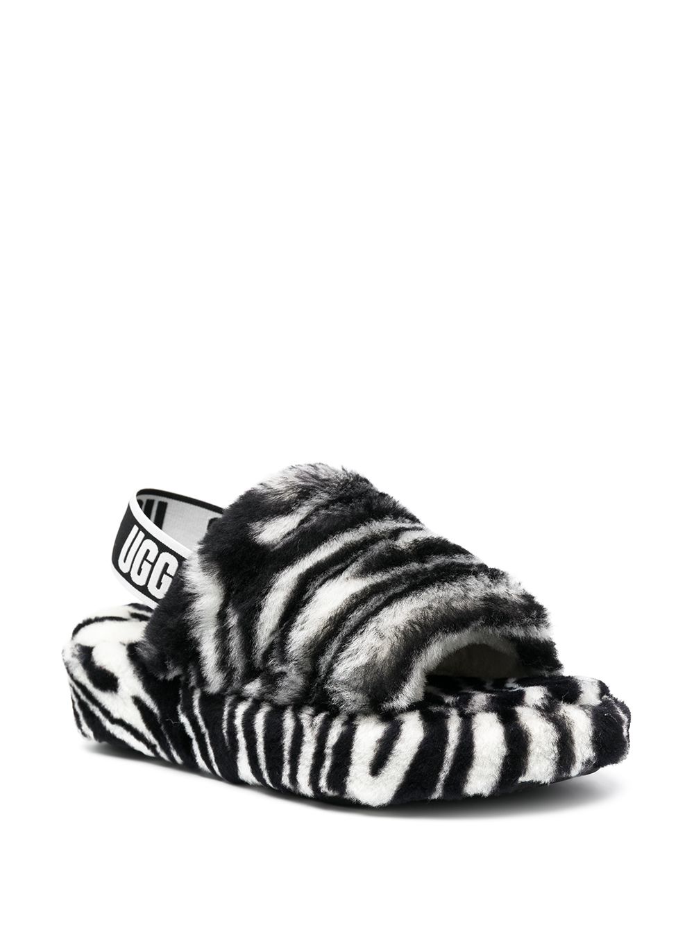 фото Ugg zebra print sheepskin sandals