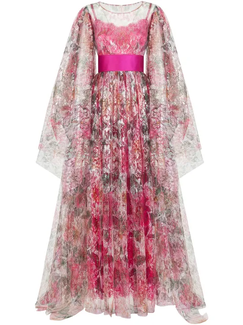 dolce and gabbana camellia print tulle