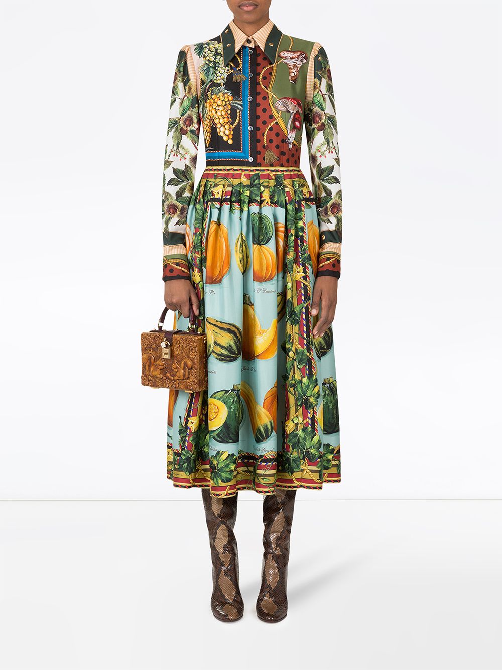 Dolce & Gabbana autumn-print Twill Longuette Dress - Farfetch
