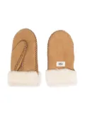 UGG Kids fur-lined logo gloves - Neutrals