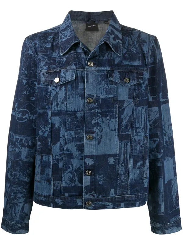 denim printed jacket