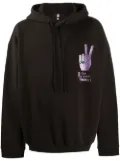 DUOltd graphic print drawstring hoodie - Brown