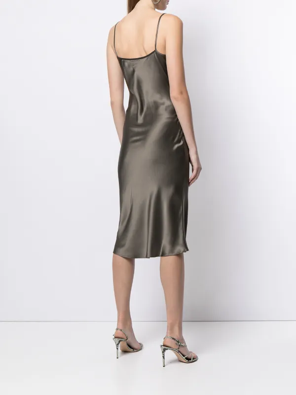 brown long sleeve ruffle dress Mac Duggal Mac Embellished Mesh A-Line Minidress