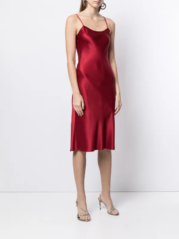 red silk slip dress midi Red Silk Slip Dress Bold Silky Dress for Holidays, Date Nights or Formal Events, Stunning and Glamorous Gown,strappy Open Back Satin Dress