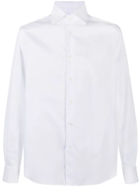 Corneliani camisa con dobladillo redondeado