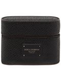 Dolce & Gabbana logo-tag leather AirPods Pro case - Black