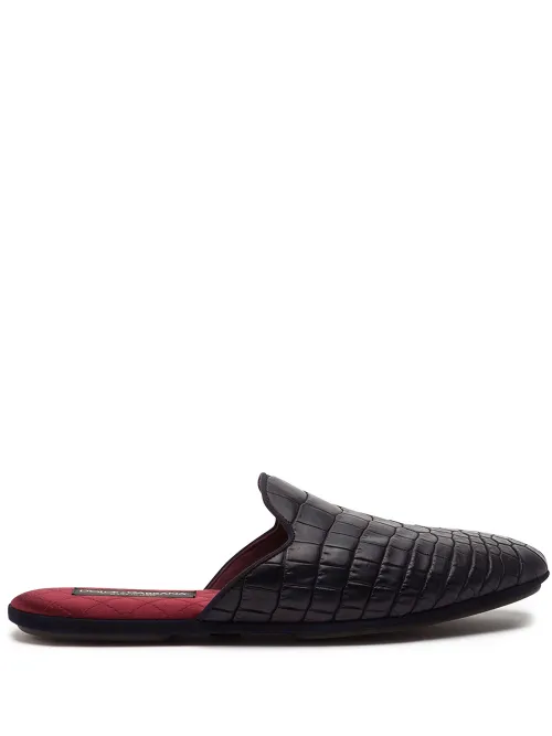 Slippers à effet peau de crocodile - Dolce & Gabbana - Modalova