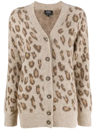 leopard print longline cardigan