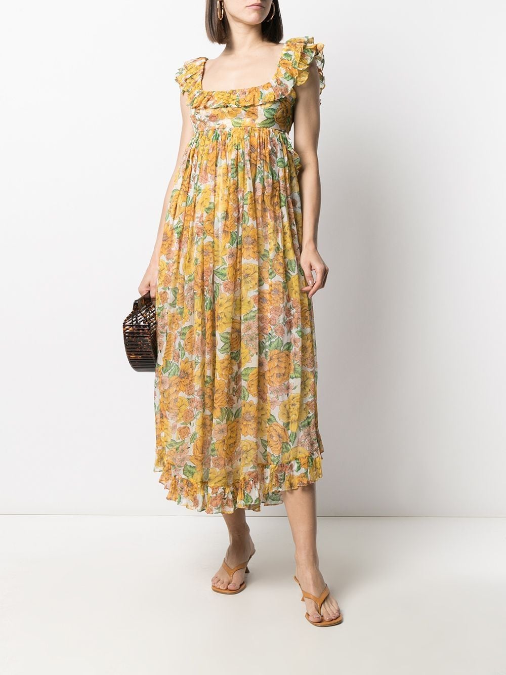 Shop ZIMMERMANN Poppy floral-print midi dress with Express Delivery ...