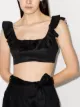 Image 2 of Zimmermann ruffle trim linen cropped top