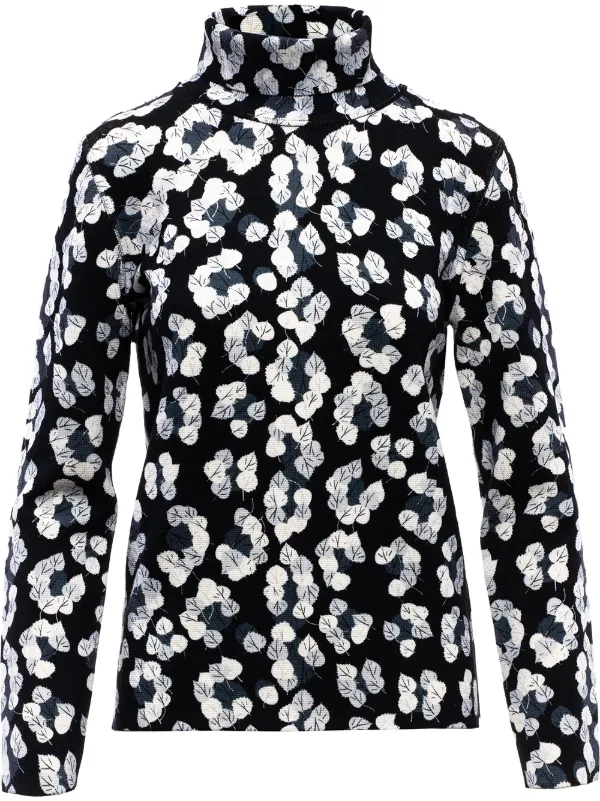 Black jumper with 2024 leopard print collar