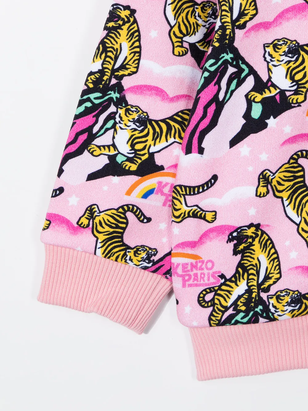 фото Kenzo kids худи на молнии с принтом tiger