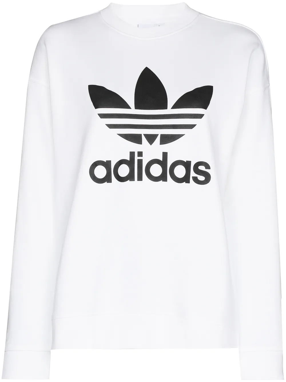 Adidas trefoil cheap sweatshirt white