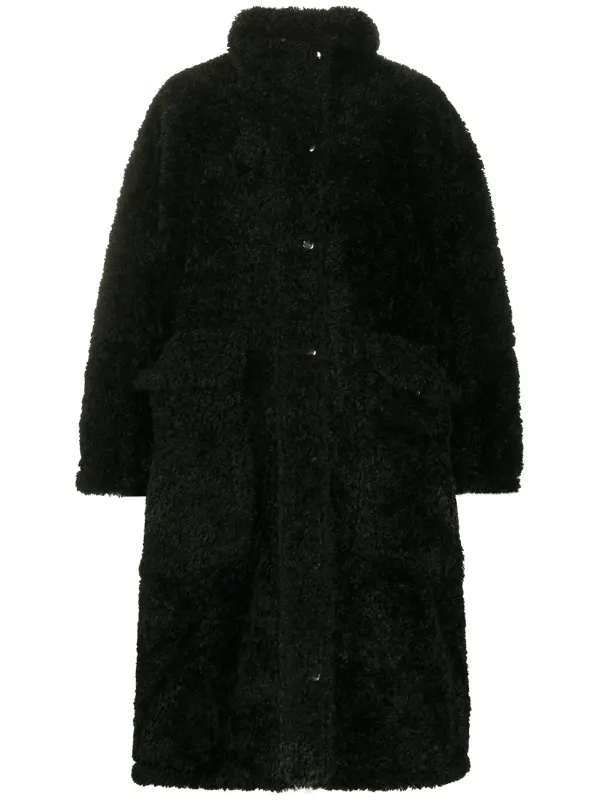 oversized black teddy jacket