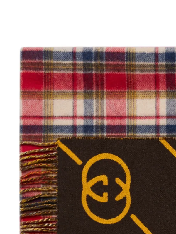 Gucci GG Plaid Throw Blanket | Red | FARFETCH