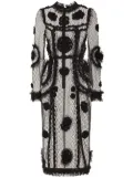 Dolce & Gabbana floral-embroidered sheath dress - Black