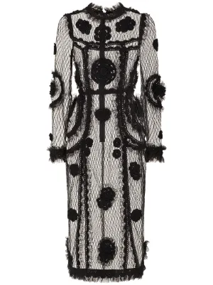 chinese dress ladies Dolce & Gabbana Floral-lace Flounce Dress  Runway Catalog