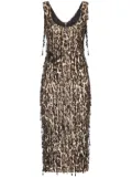 Dolce & Gabbana leopard-print sequin-embellished dress - Black