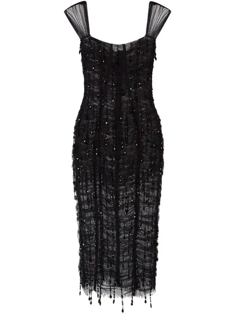 Dolce & Gabbana Vestido midi translúcido franzido