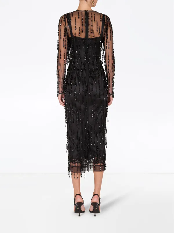Dolce & Gabbana bead-embellished Fringed Sheath Dress | Black | FARFETCH Dolce & Gabbana bead-embellished Fringed Sheath Dress | Black | FARFETCH